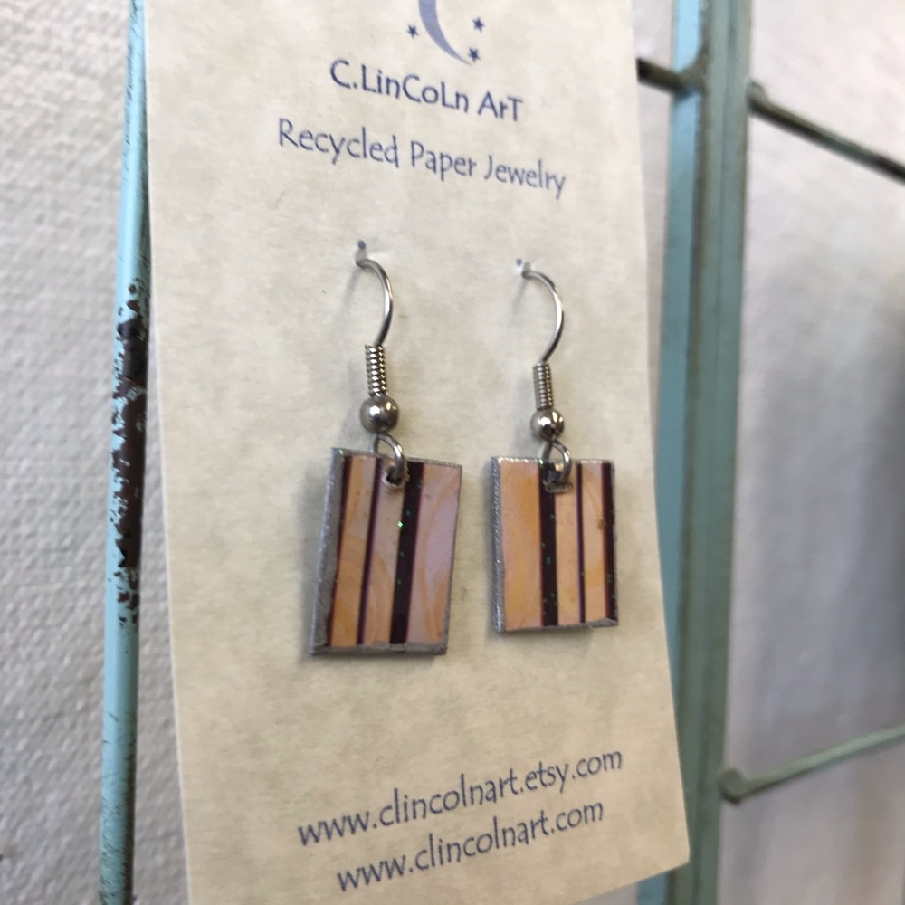 Recycled Paper Earrings glittery ♻️